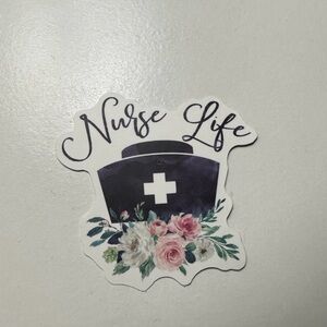 Nurse Life Sticker with Floral Design